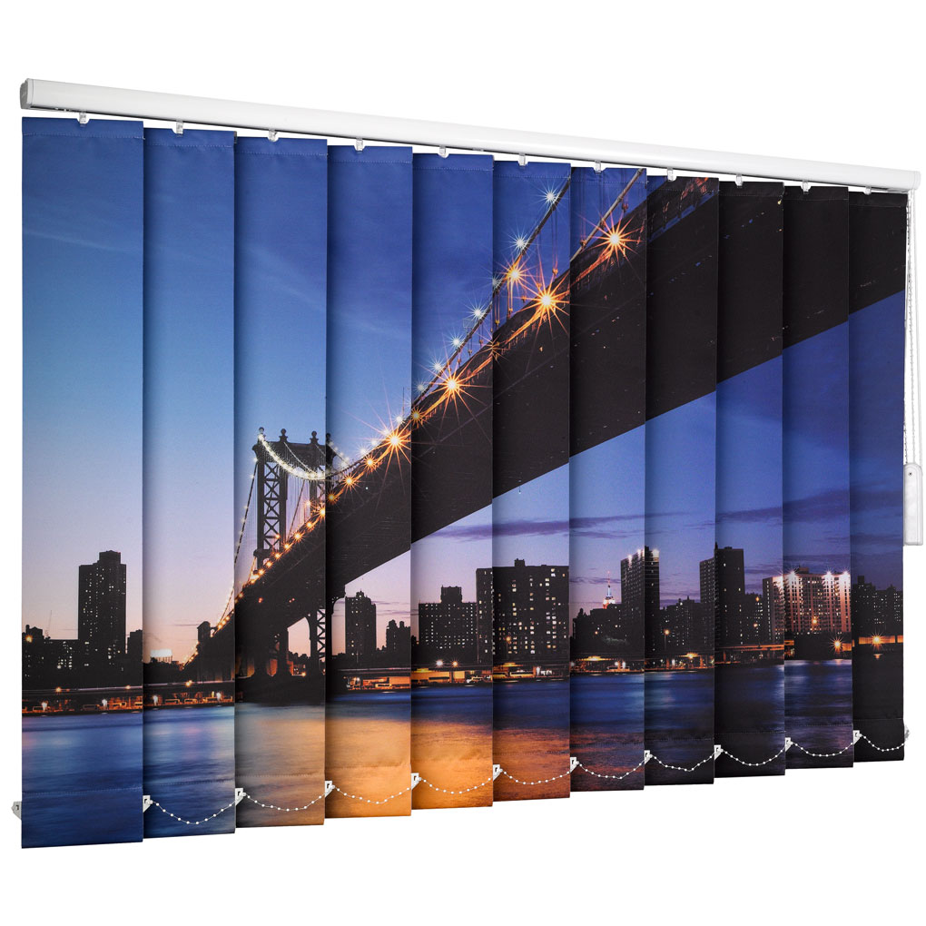 Foto-Lamellenvorhang bedruckt mit Foto oder Text - komplett mit Schiene